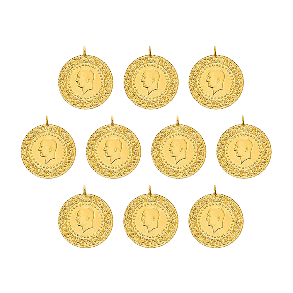 Sarrafiye - 10 Adet Yeni Tarihli Çeyrek Altın