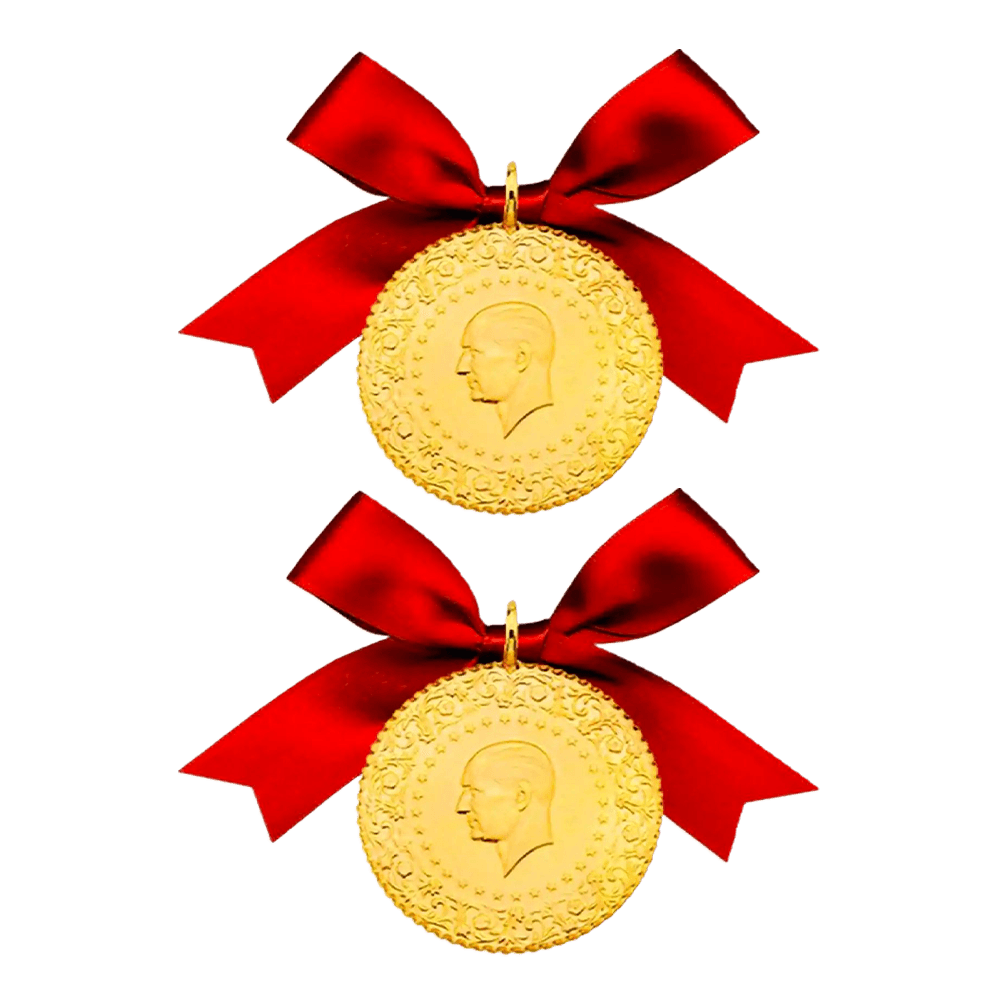 Sarrafiye - 2 Adet Eski Tarihli Çeyrek Altın